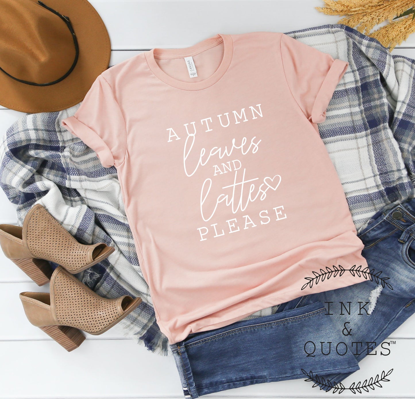 Autumn Leaves and Lattes Please Shirt