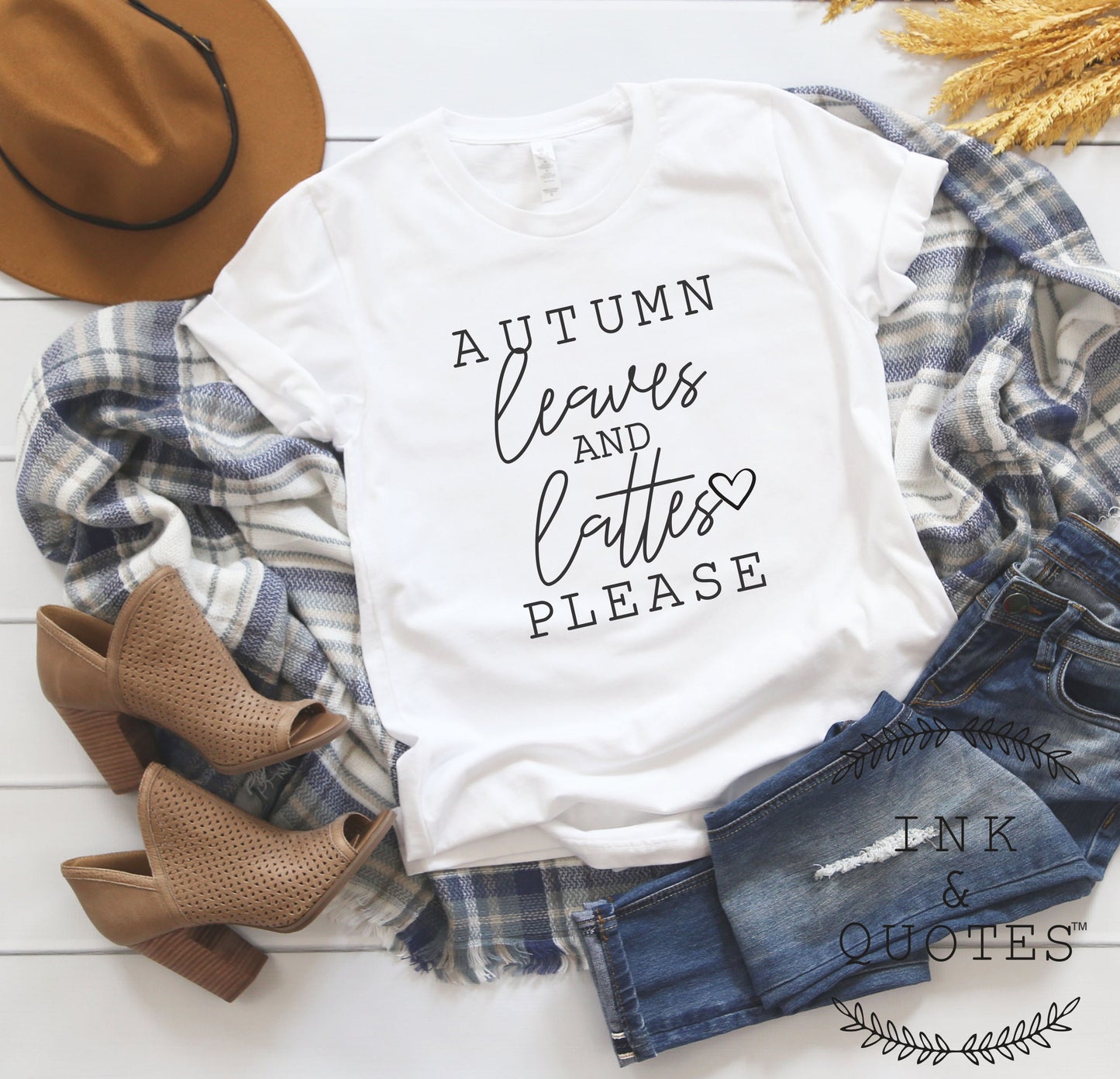 Autumn Leaves and Lattes Please Shirt