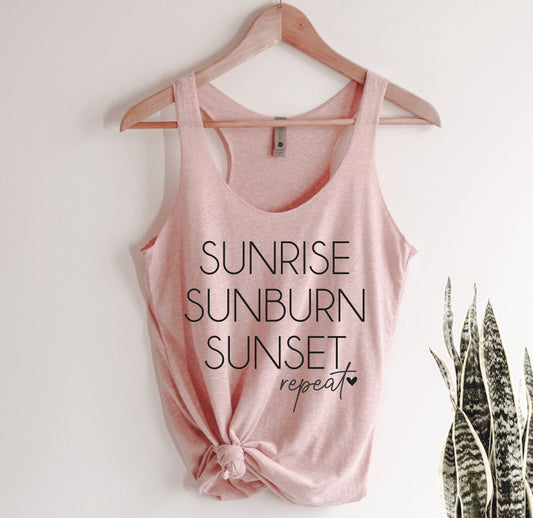 Sunrise Sunburn Sunset Repeat Tank Top