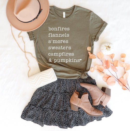 Bonfires Flannels S'mores Sweaters Campfires & Pumpkins Shirt