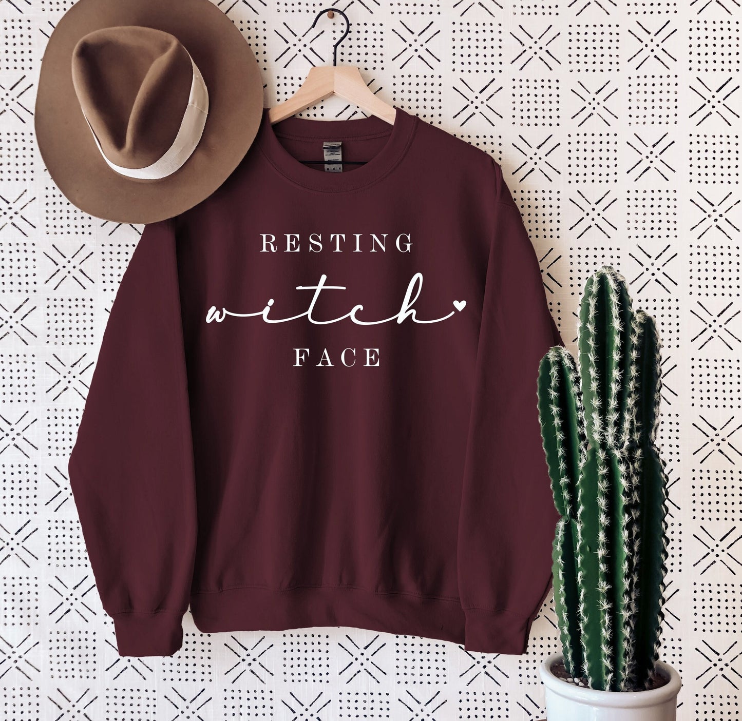 Resting Witch Face Halloween Sweatshirt