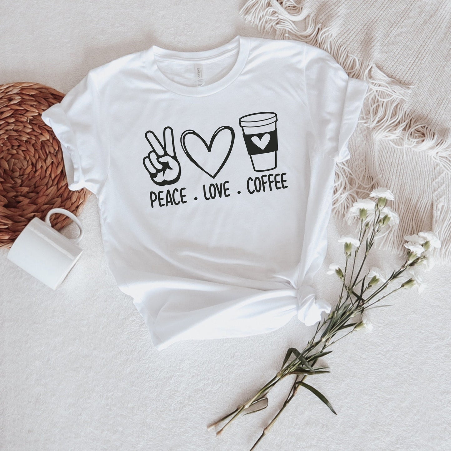 Cute Peace Love Coffee Shirt