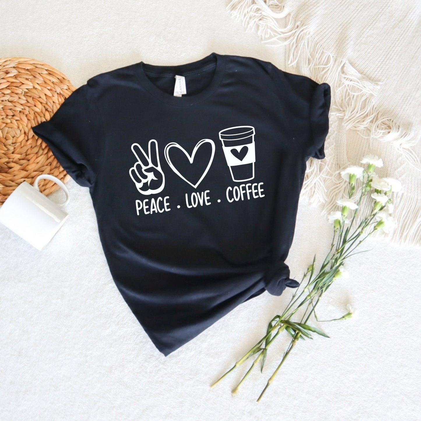 Cute Peace Love Coffee Shirt