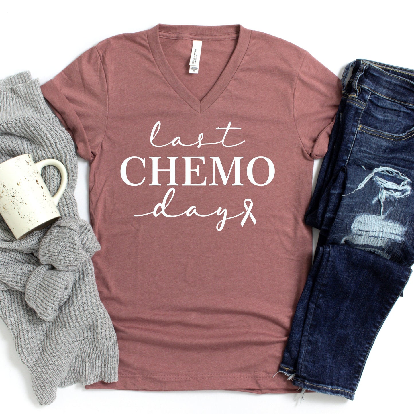 Last Chemo Day V-Neck Shirt