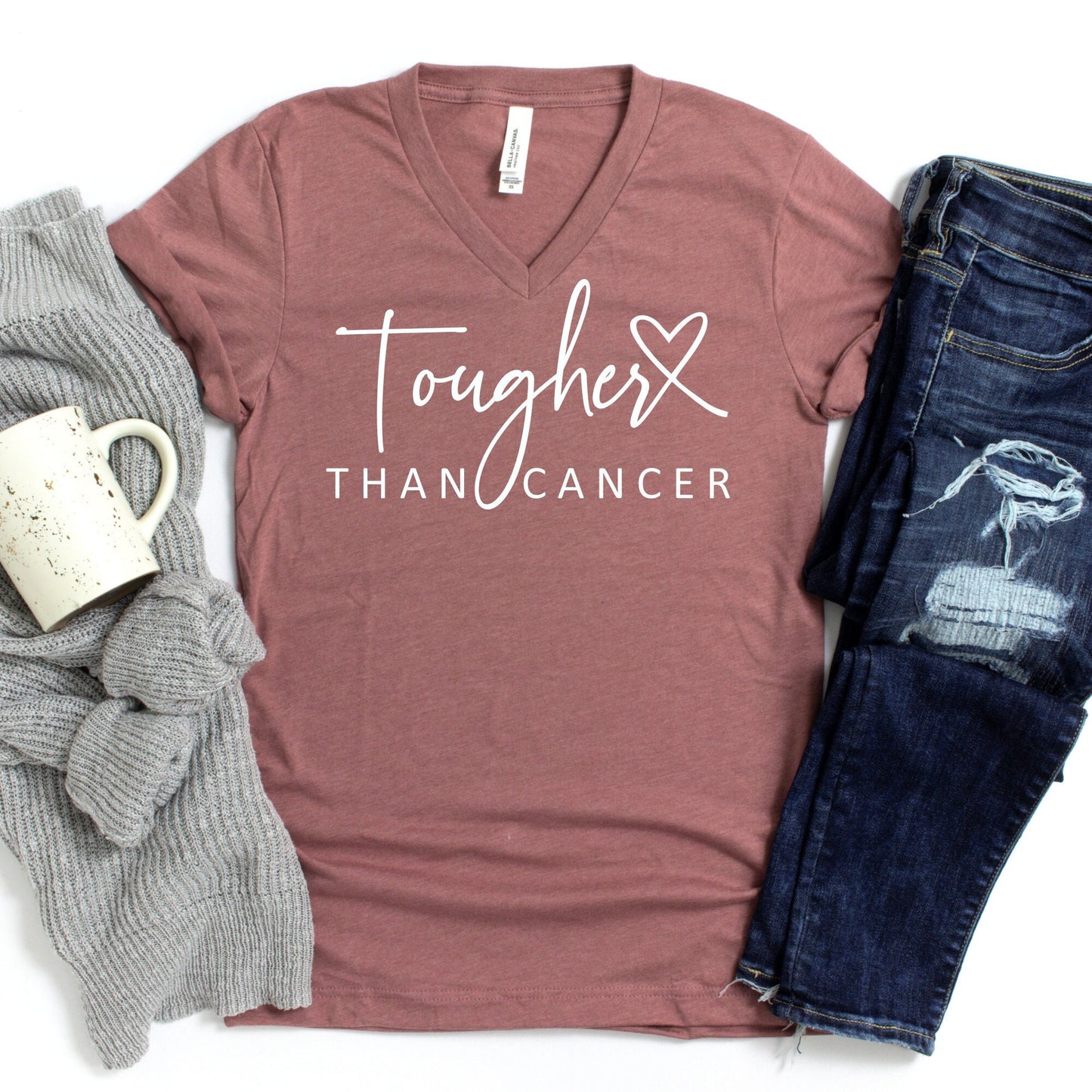 Tougher Than Cancer V-Neck Shirt