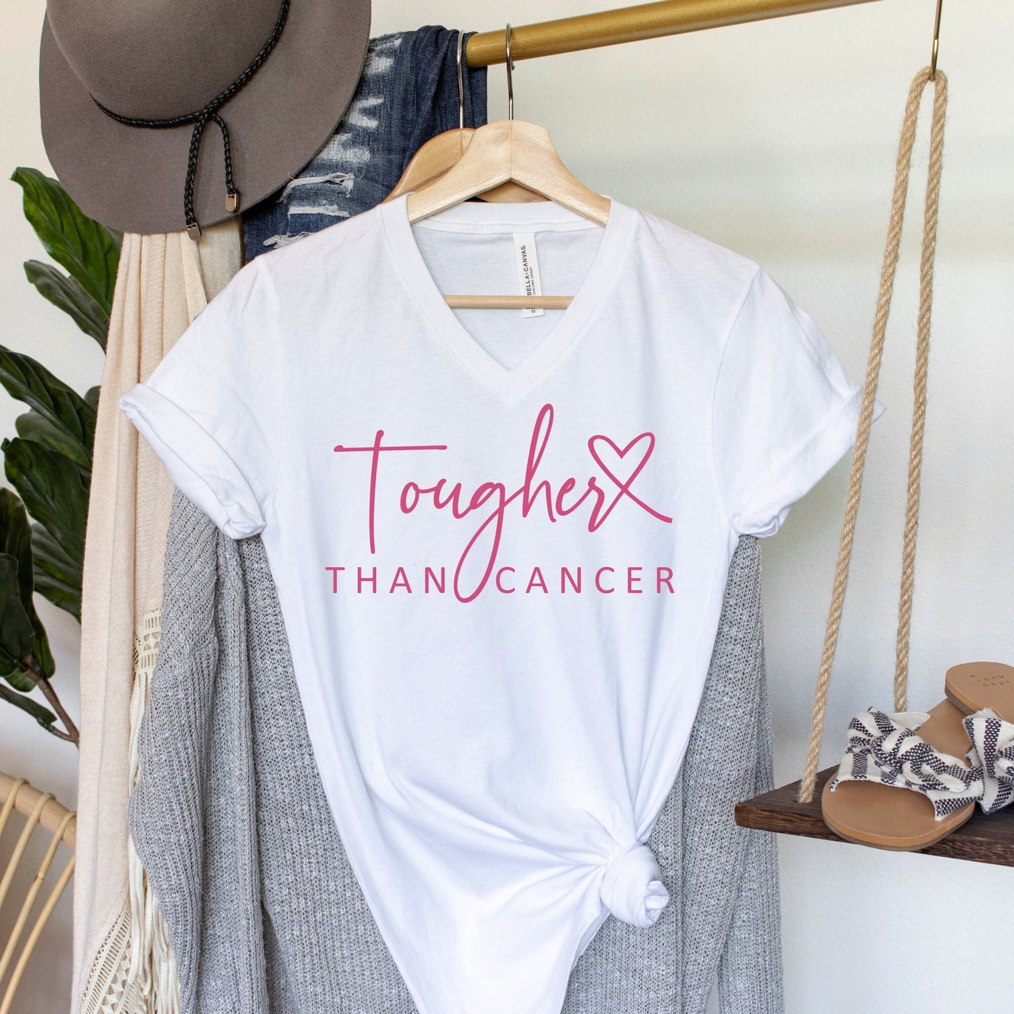 Tougher Than Cancer V-Neck Shirt