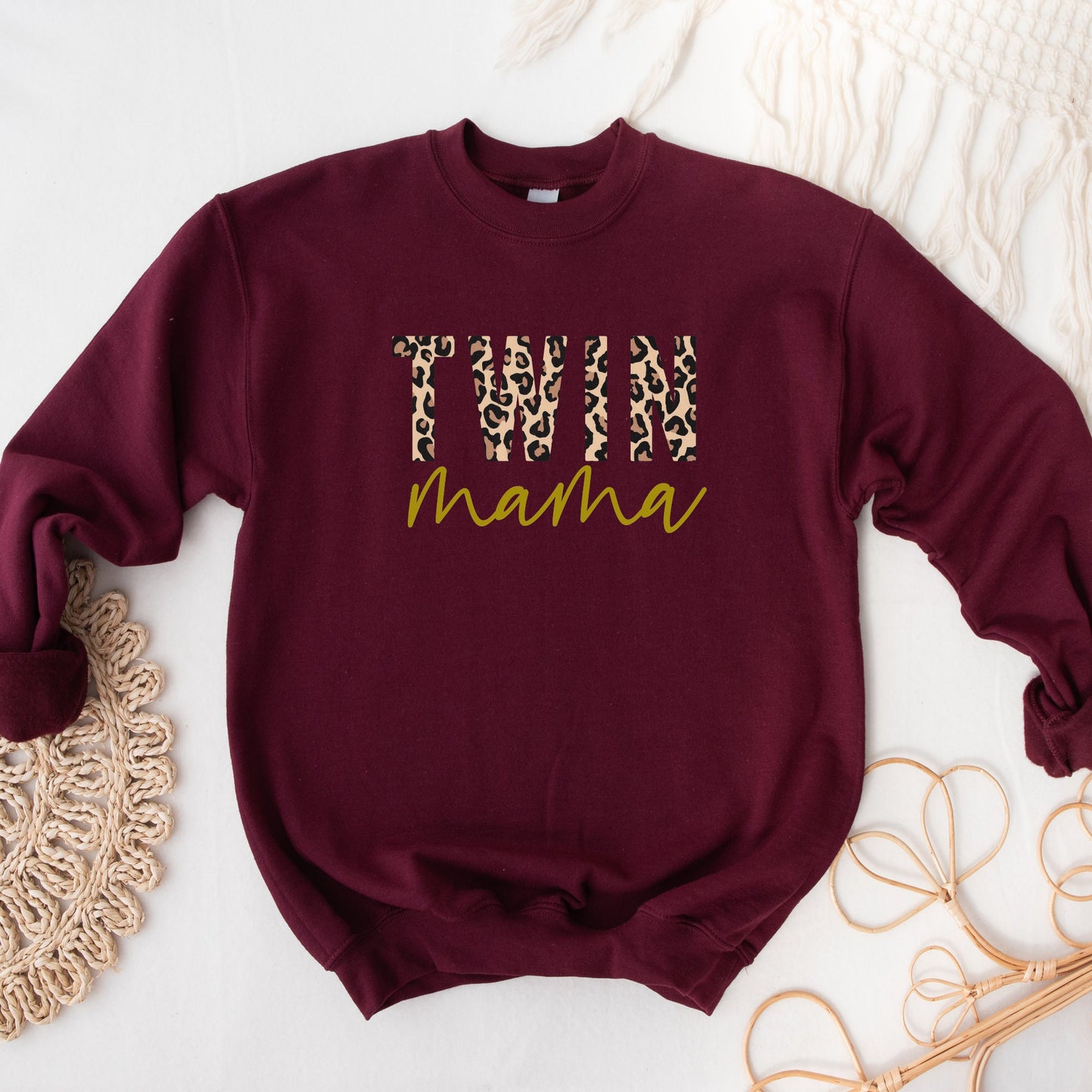 Twin Mama Leopard Sweatshirt